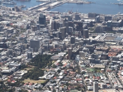 Vy över Kapstaden från Taffelberget.  Table Mountain. Cape Town.