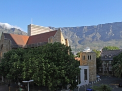 Kapstaden med Taffelberget i bakgrunden.  Table Mountain. Cape Town.