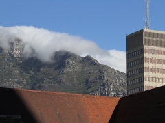 Kapstaden med Taffelberget i bakgrunden.  Table Mountain. Cape Town.