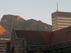 Kapstaden med Taffelberget i bakgrunden.  Table Mountain. Cape Town.